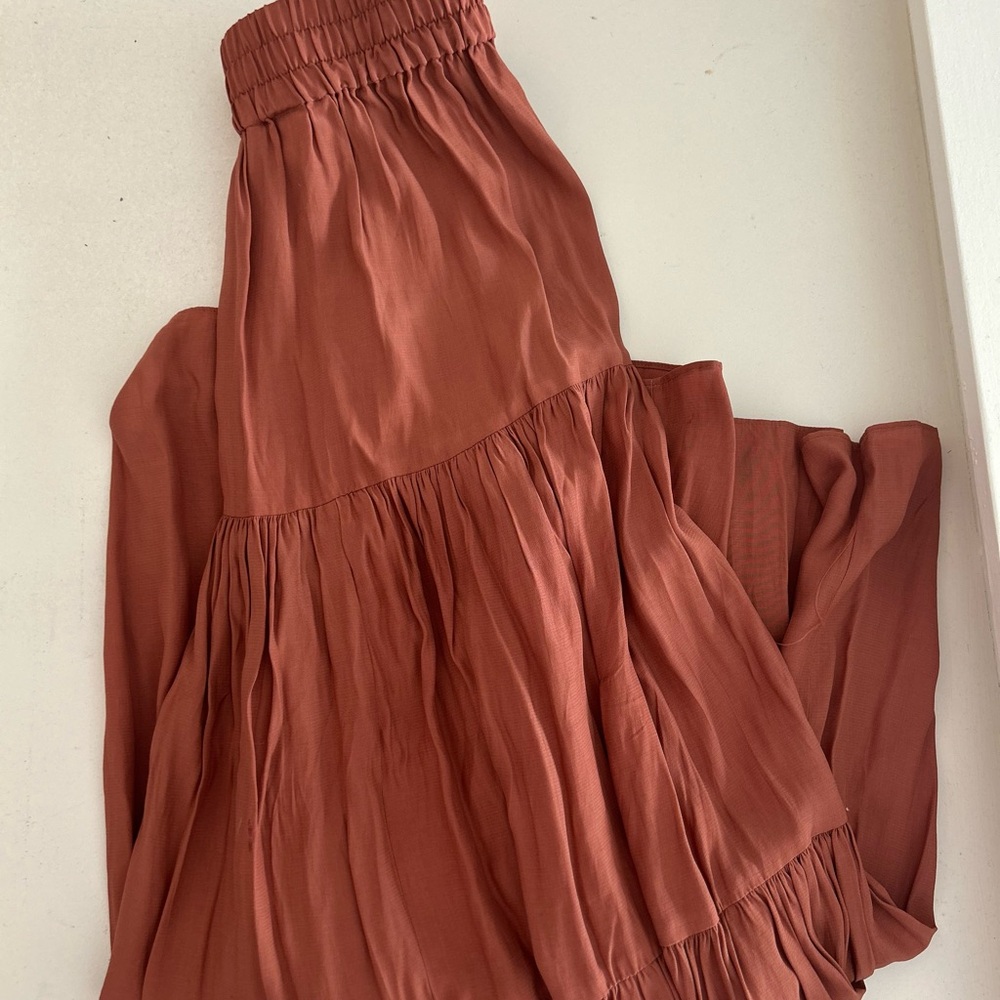 Divided Terracotta Maxi Skirt